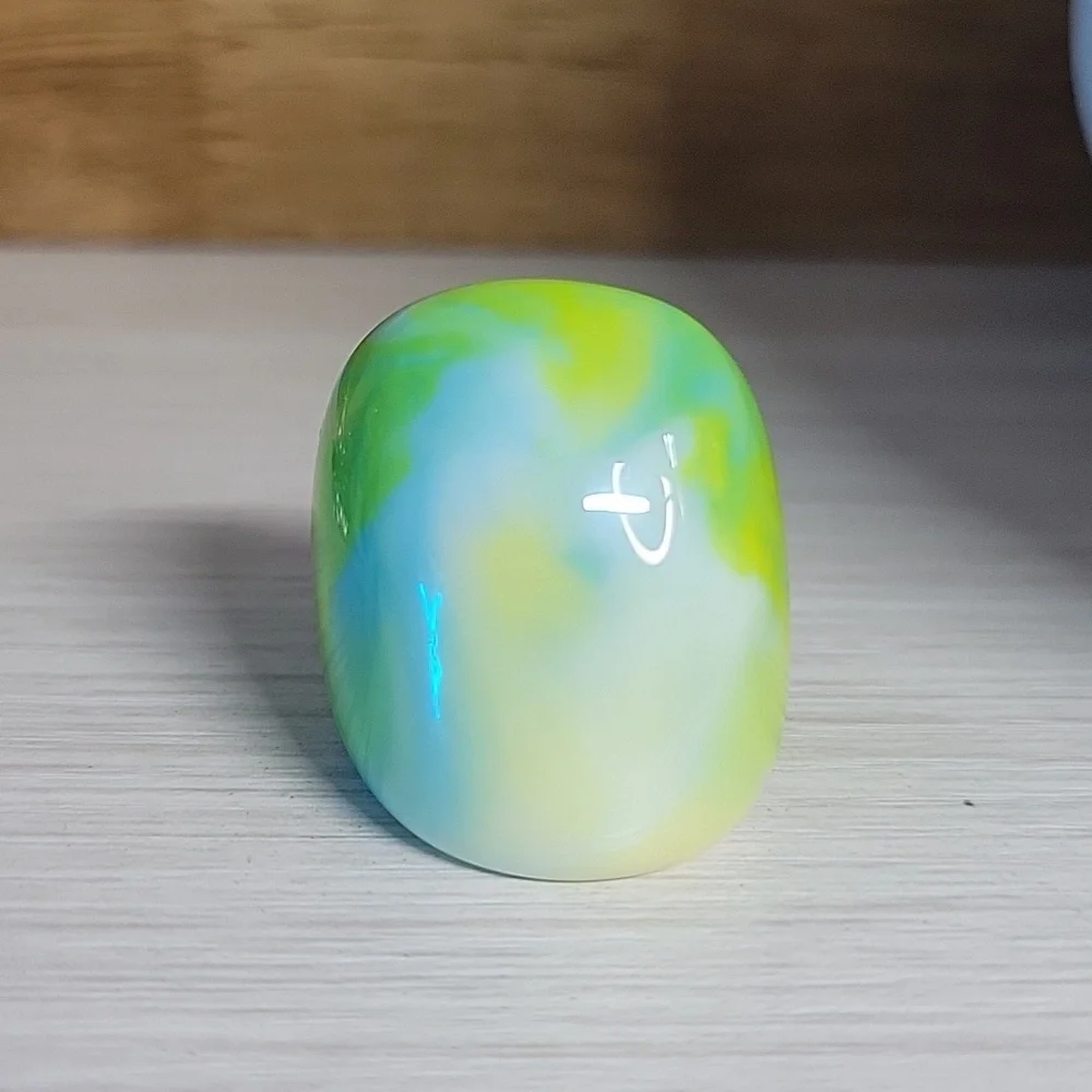 BLUE CITRON LIME SWIRL DOME STATEMENT RING
